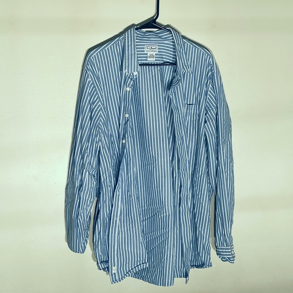 Blue and white striped button down L.L. Bean - Picture 2 of 3